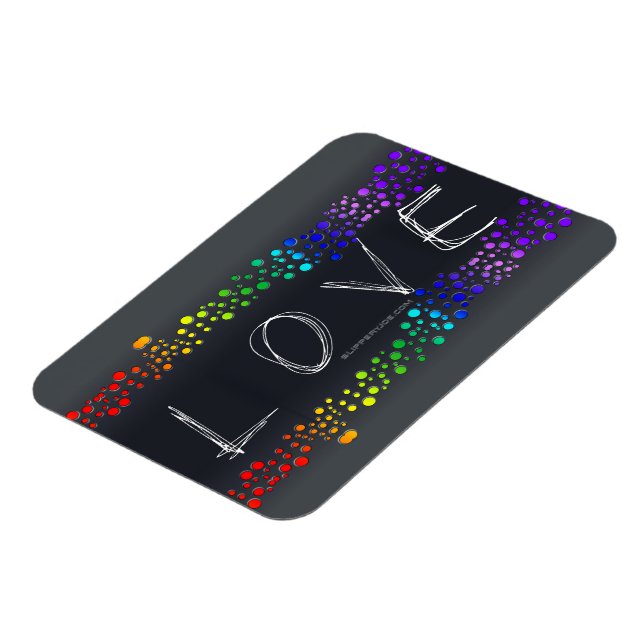 SlipperyJoe love bubbles red orange yellow green c Magnet (Left Side)
