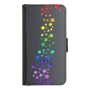SlipperyJoe love bubbles red orange yellow green c Samsung Galaxy S5 Wallet Case