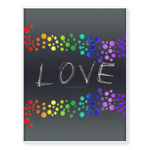 SlipperyJoe love bubbles red orange yellow green c Temporary Tattoos