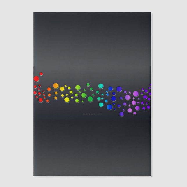 SlipperyJoe love bubbles red orange yellow green c Vellum Invitations (Front)