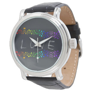 SlipperyJoe love bubbles red orange yellow green c Watch