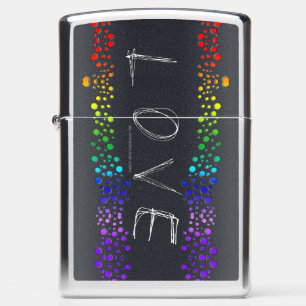 SlipperyJoe love bubbles red orange yellow green c Zippo Lighter