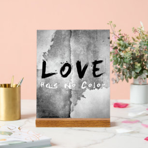 SlipperyJoe love has no color race skin-tone bound Acrylic Sign