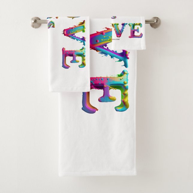 SlipperyJoe love is love dripping melting dynamic  Bath Towel Set (Insitu)