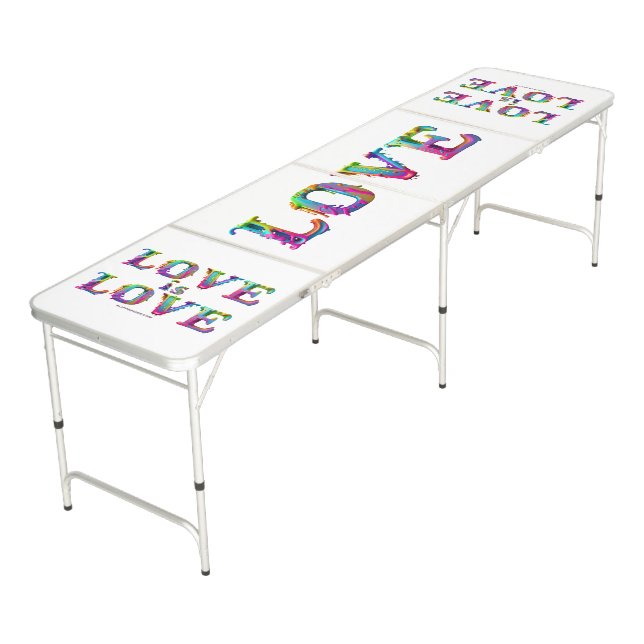 SlipperyJoe love is love dripping melting dynamic  Beer Pong Table (Angled)