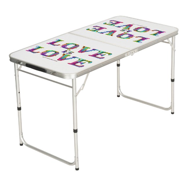 SlipperyJoe love is love dripping melting dynamic  Beer Pong Table (Angled)