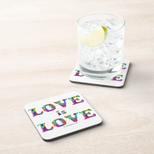 SlipperyJoe love is love dripping melting dynamic  Beverage Coaster