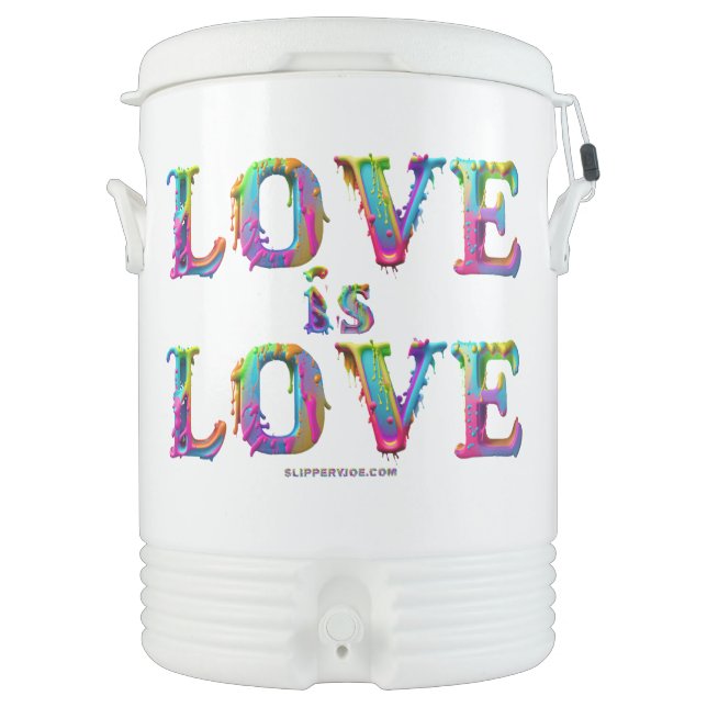 SlipperyJoe love is love dripping melting dynamic  Beverage Cooler (Front)