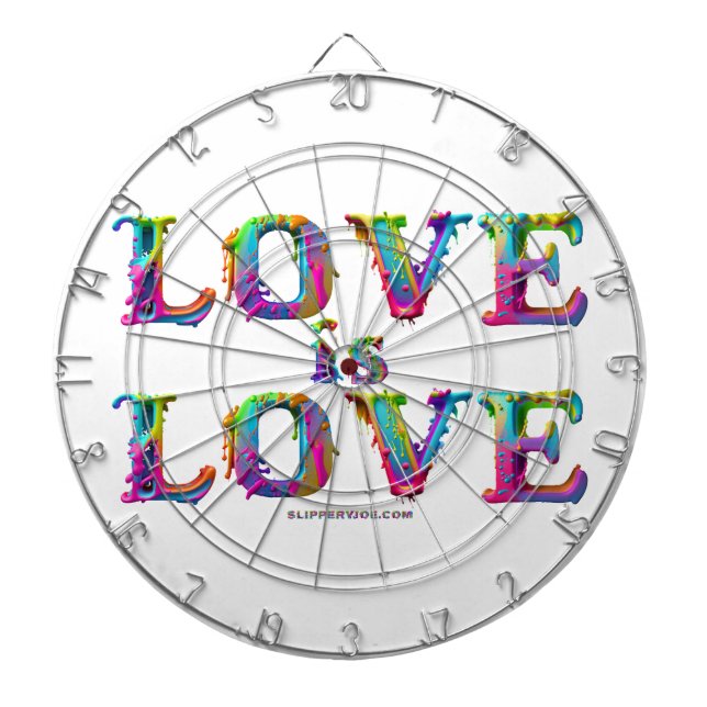 SlipperyJoe love is love dripping melting dynamic  Dart Board (Front)