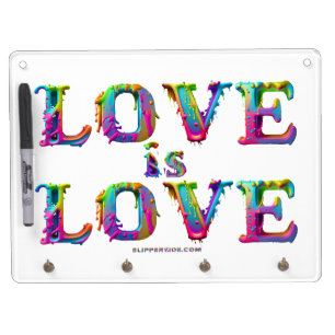 SlipperyJoe love is love dripping melting dynamic Dry Erase Board With Keychain Holder