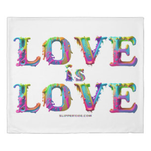 SlipperyJoe love is love dripping melting dynamic  Duvet Cover