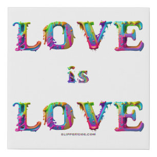 SlipperyJoe love is love dripping melting dynamic Faux Canvas Print