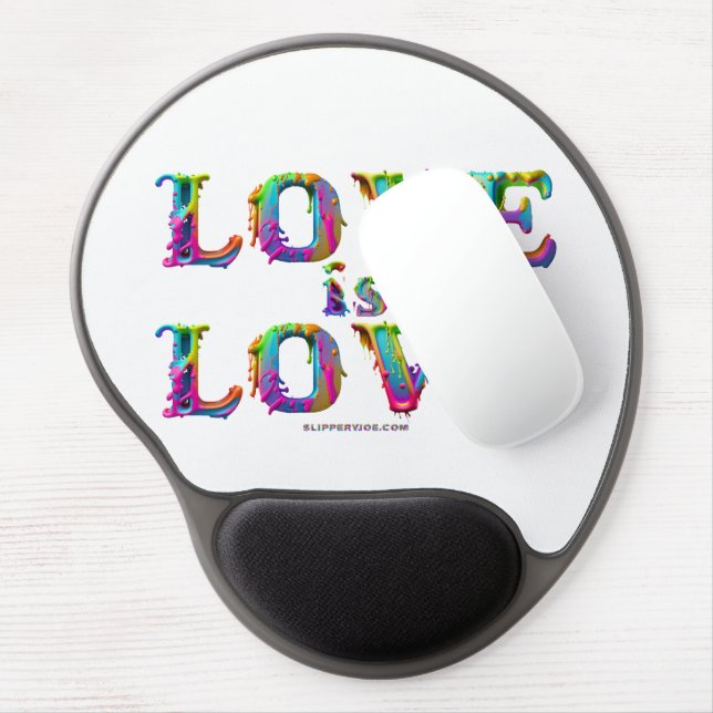 SlipperyJoe love is love dripping melting dynamic  Gel Mouse Pad (Left Side)