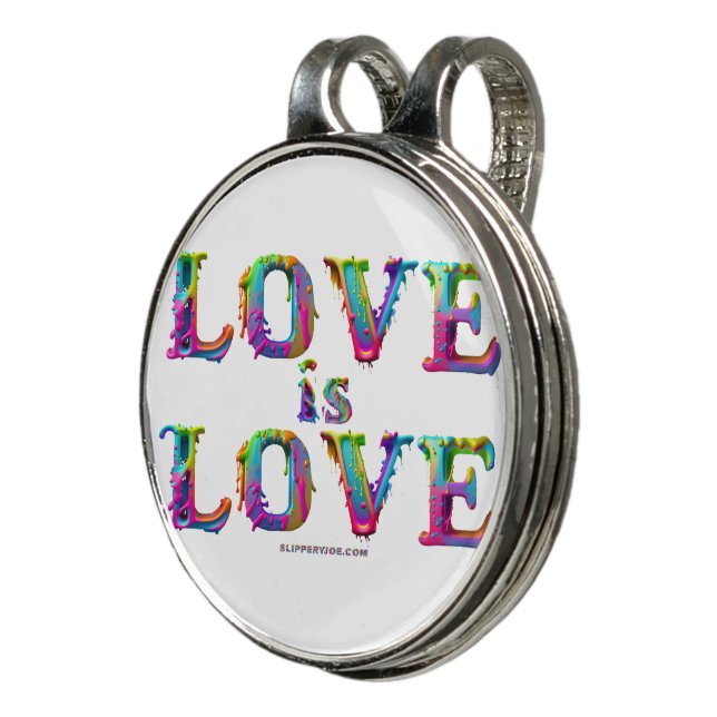 SlipperyJoe love is love dripping melting dynamic  Golf Hat Clip (3/4)