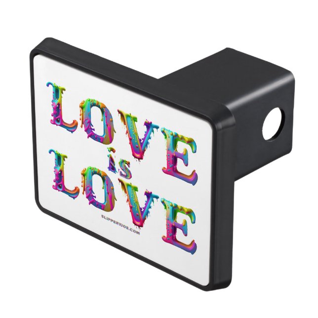 SlipperyJoe love is love dripping melting dynamic  Hitch Cover (Top Right)