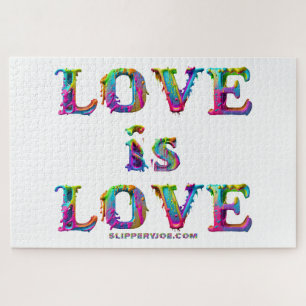 SlipperyJoe love is love dripping melting dynamic Jigsaw Puzzle