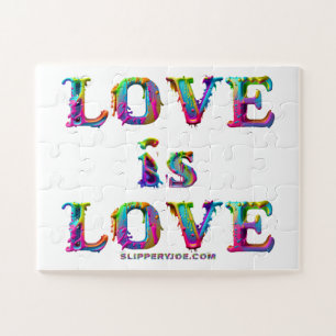 SlipperyJoe love is love dripping melting dynamic Jigsaw Puzzle