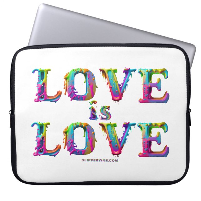 SlipperyJoe love is love dripping melting dynamic  Laptop Sleeve (Front)