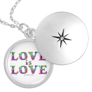 SlipperyJoe love is love dripping melting dynamic Locket Necklace
