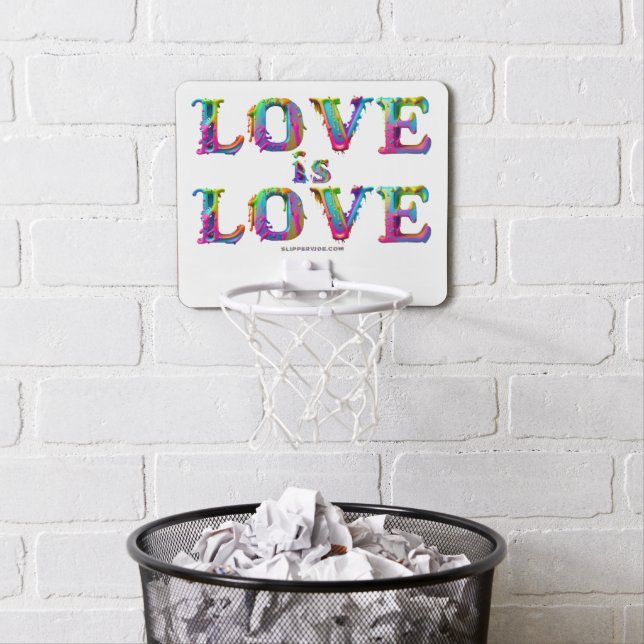 SlipperyJoe love is love dripping melting dynamic  Mini Basketball Hoop (In Situ)
