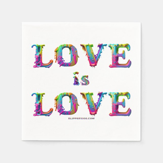 SlipperyJoe love is love dripping melting dynamic  Napkins (Front)