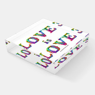 SlipperyJoe love is love dripping melting dynamic Paperweight