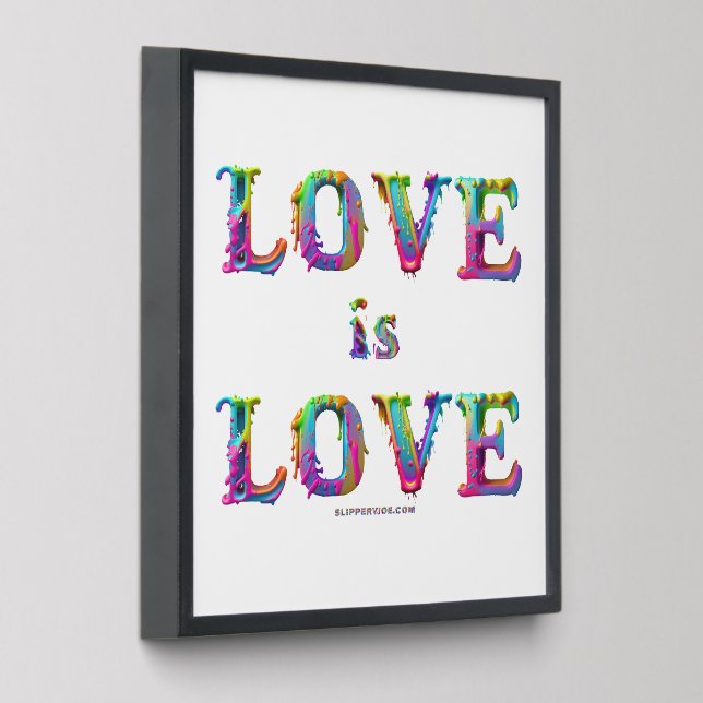 SlipperyJoe love is love dripping melting dynamic  Peel And Stick Photo Tile (Angled)