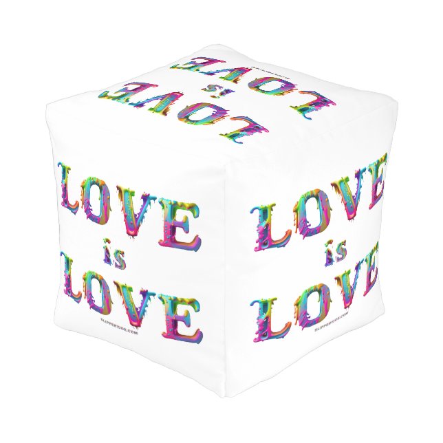 SlipperyJoe love is love dripping melting dynamic  Pouf (Angled Back)