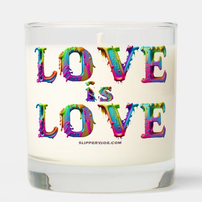 SlipperyJoe love is love dripping melting dynamic  Scented Candle (Front)