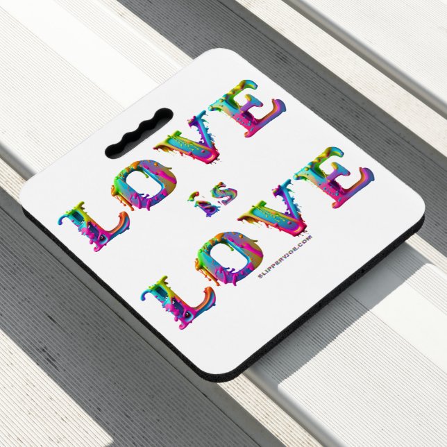 SlipperyJoe love is love dripping melting dynamic  Seat Cushion (In Situ)