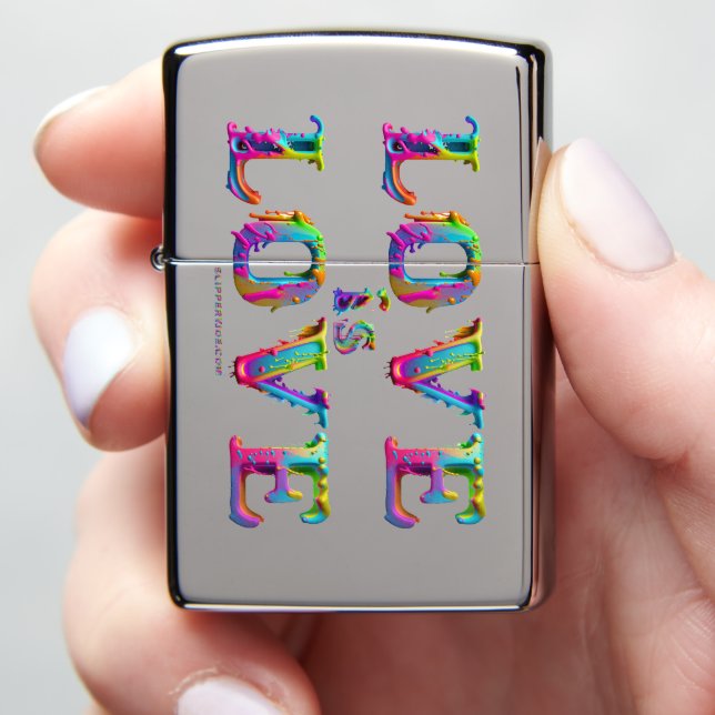 SlipperyJoe love is love dripping melting dynamic  Zippo Lighter (In Hand)