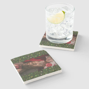 SlipperyJoe male chest six pack stomach bare torso Stone Coaster