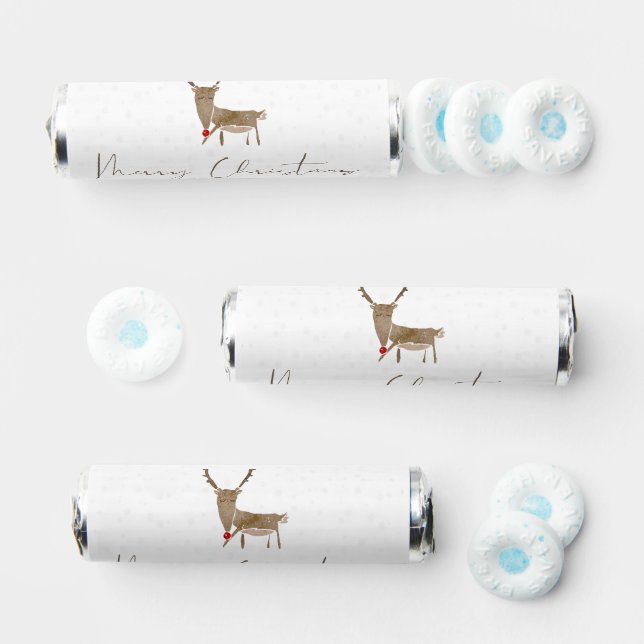SlipperyJoe Merry Christmas reindeer red-nose antl Breath Savers® Mints (Assorted)