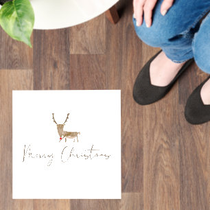 SlipperyJoe Merry Christmas reindeer red-nose antl Floor Decals