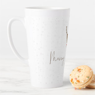 SlipperyJoe Merry Christmas reindeer red-nose antl Latte Mug