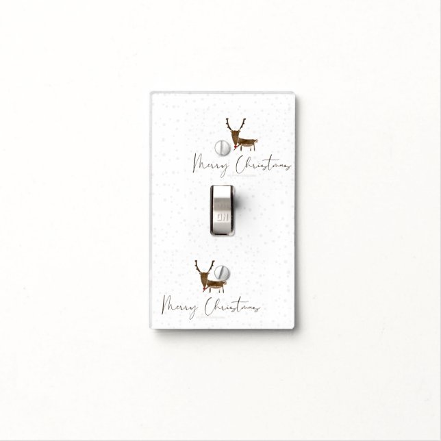 SlipperyJoe Merry Christmas reindeer red-nose antl Light Switch Cover (In Situ)