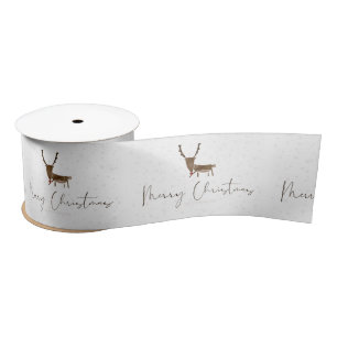 SlipperyJoe Merry Christmas reindeer red-nose antl Satin Ribbon