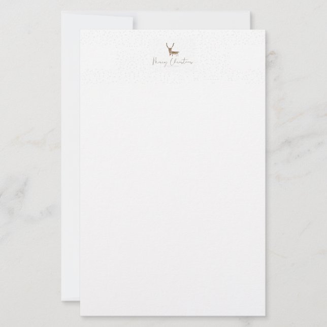 SlipperyJoe Merry Christmas reindeer red-nose antl Stationery (Front)