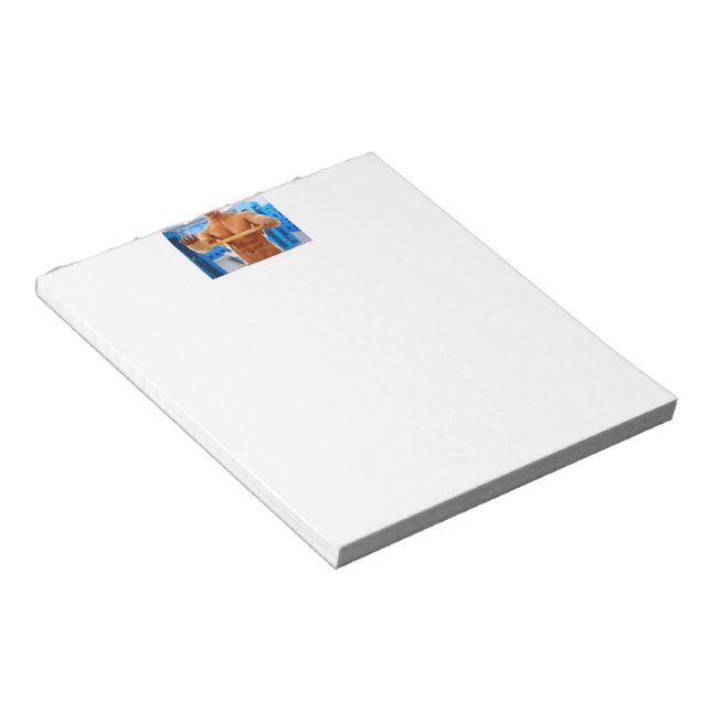SlipperyJoe muscular man abs locker room tiled flo Notepad (Angled)