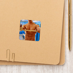 SlipperyJoe muscular man abs locker room tiled flo Patch