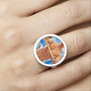 SlipperyJoe muscular man abs locker room tiled flo Ring
