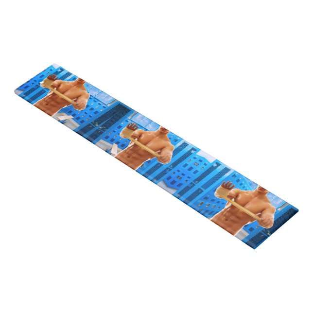SlipperyJoe muscular man abs locker room tiled flo Ruler (Angled)