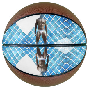SlipperyJoe muscular man six-pack abs male white u Basketball