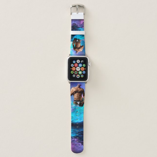 SlipperyJoe muscular man underwear bulge vibrant h Apple Watch Band (Front)