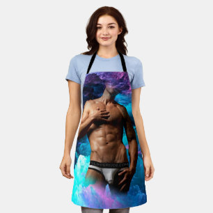 SlipperyJoe muscular man underwear bulge vibrant h Apron