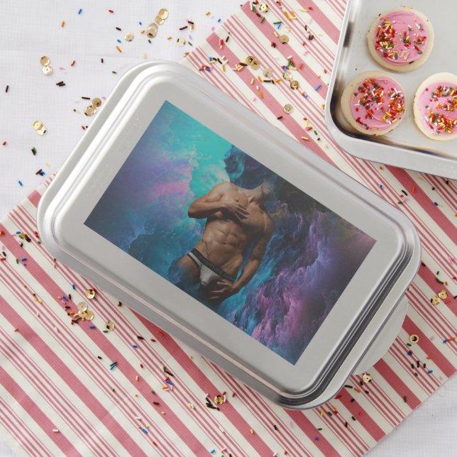 SlipperyJoe muscular man underwear bulge vibrant h Cake Pan (In Situ)