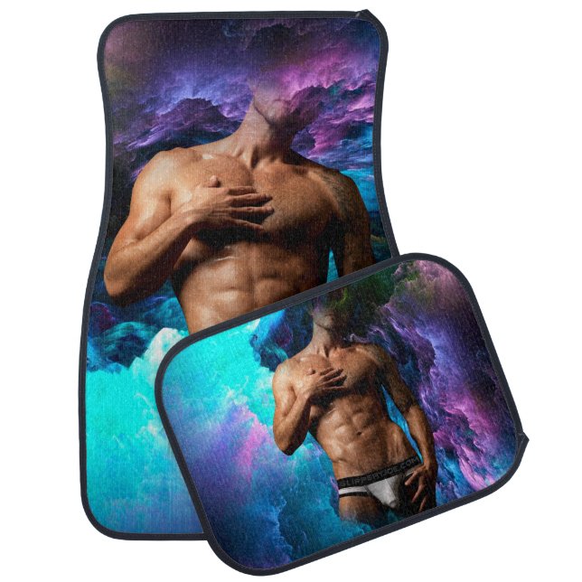 SlipperyJoe muscular man underwear bulge vibrant h Car Floor Mat (Set)