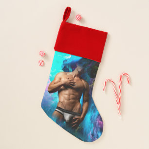 SlipperyJoe muscular man underwear bulge vibrant h Christmas Stocking