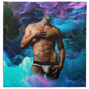 SlipperyJoe muscular man underwear bulge vibrant h Cloth Napkin