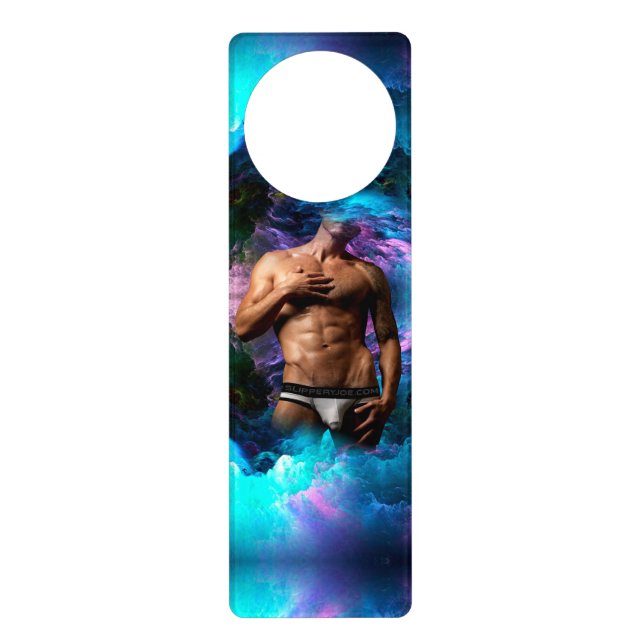 SlipperyJoe muscular man underwear bulge vibrant h Door Hanger (Front)